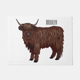 Paillasson Illustration de dessin animé de vache des Highland