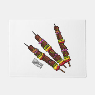Paillasson Illustration de dessin animé Kebab ou kabob