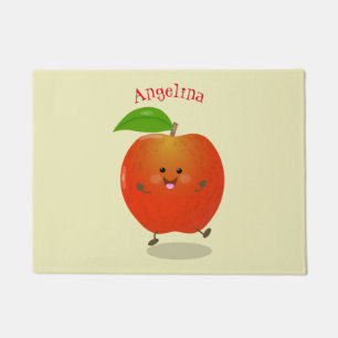 Paillasson Illustration de dessin animé sur la pomme de danse