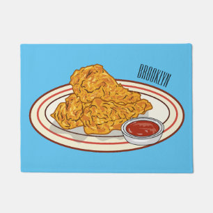 Paillasson Illustration de dessin animé sur le poulet frit
