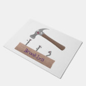 Paillasson Illustration de dessin mignon, marteau et ongles (Incliné)