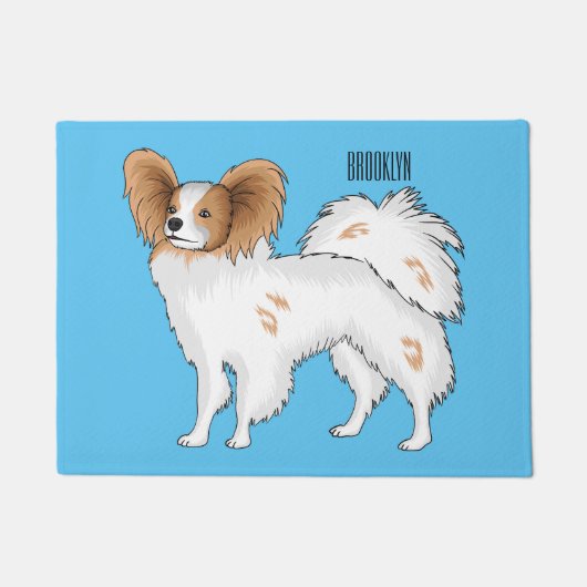 Paillasson Illustration de dessin pour chien de Papillon (Devant)