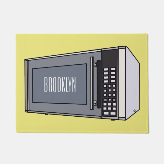 Paillasson Illustration de dessin sur micro-ondes (Devant)
