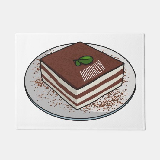 Paillasson Illustration de gâteau de Tiramisu (Devant)