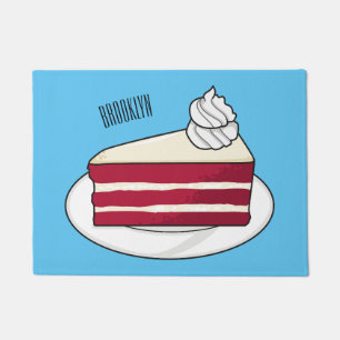Paillasson Illustration de gâteau en velours rouge