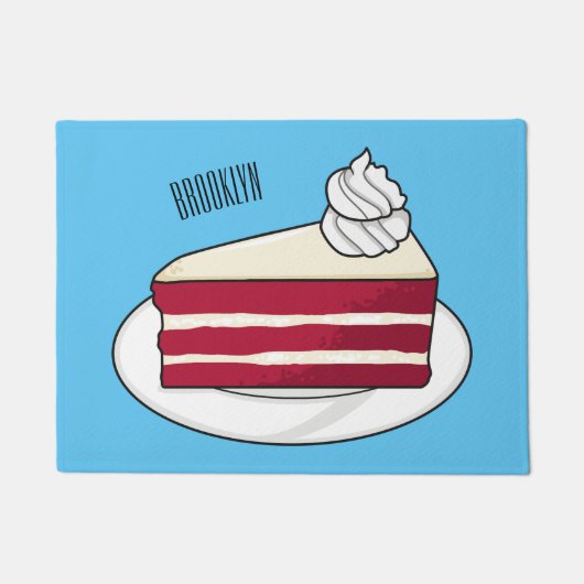 Paillasson Illustration de gâteau en velours rouge (Devant)