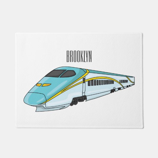 Paillasson Illustration de la bande dessinée d'un train à bal (Devant)