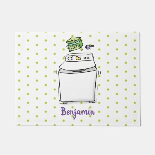 Paillasson Illustration de lave-linge mignonne (Devant)