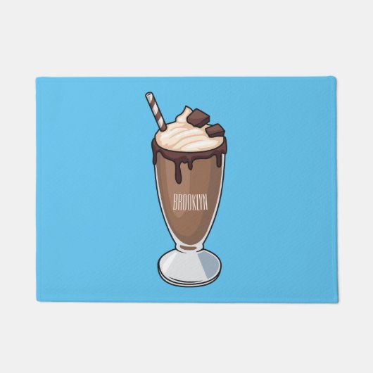 Paillasson Illustration de milk-shake au chocolat (Devant)