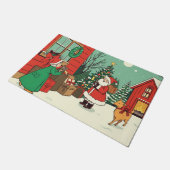 Paillasson Illustration de Noël Vintage (Incliné)