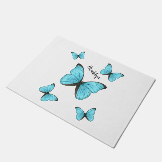 Paillasson Illustration de papillons Morpho (Incliné)
