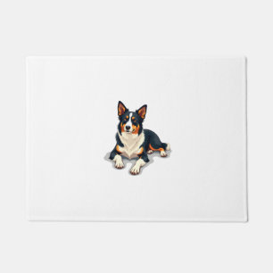 Paillasson Illustration de portrait de Border Collie tricolor