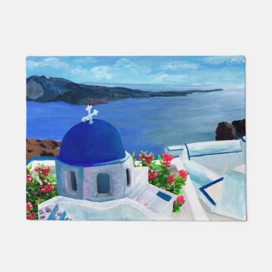 Paillasson Illustration de Santorin Grèce (Devant)