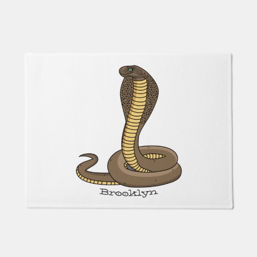 Paillasson Illustration de serpent à cobra Brown (Devant)