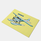 Paillasson Illustration d'hydravion bleu blanc (Incliné)