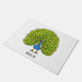 Paillasson Illustration d'oiseau de paon brillant (Incliné)