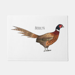 Paillasson Illustration d'oiseau faisan à cou circulaire