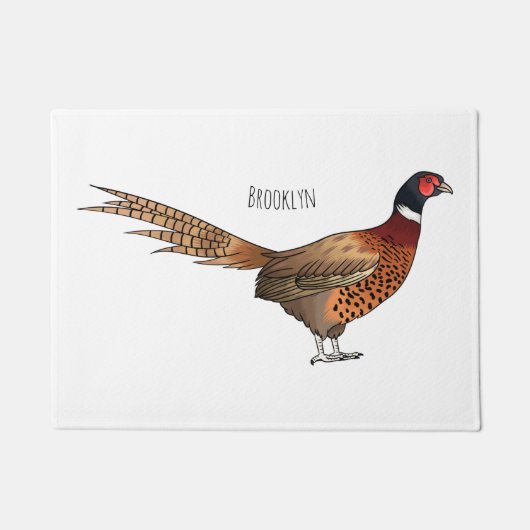 Paillasson Illustration d'oiseau faisan à cou circulaire (Devant)