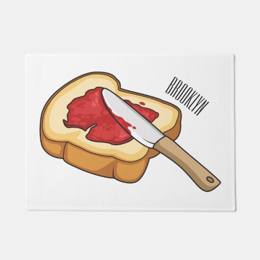 Paillasson Illustration du pain et de la confiture (Devant)