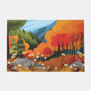 Paillasson Illustration du paysage d'automne