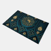 Paillasson illustration du yin yang bleu et brun (Incliné)