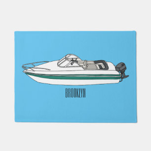 Paillasson Illustration d'un bateau à moteur