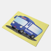 Paillasson Illustration d'un bus moderne bleu mignon (Incliné)
