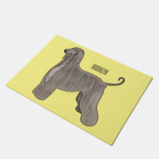 Paillasson Illustration d'un chien hound afghan (Incliné)
