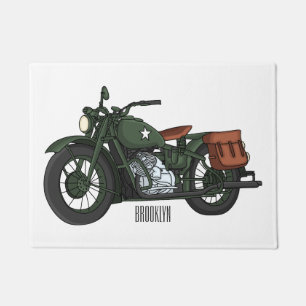 Paillasson Illustration d'une moto de croiseur militaire