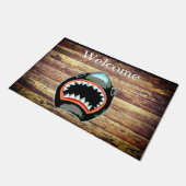 Paillasson Illustration effrayante des mâchoires de requin bl (Incliné)