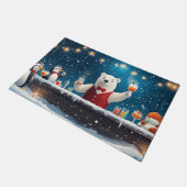 Paillasson Illustration Fun Festive Ours Polaire Bartender (Incliné)