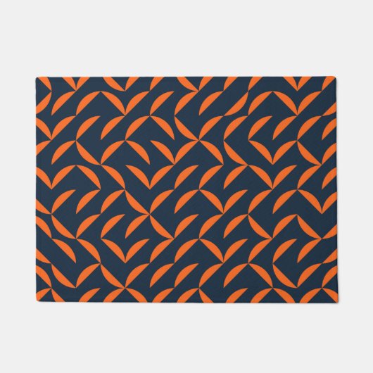 Paillasson Illustration ondulée orange, cool, moderne, tendan (Devant)