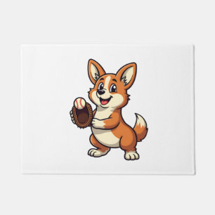 Paillasson Illustration vectorielle de dessin animé corgi chi