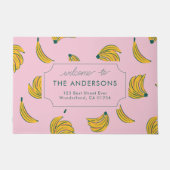 Paillasson Illustrations de banane cool en adresse rose (Devant)