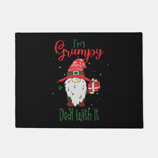 Paillasson Im Grumpy Deal With It - Noël Gnome Cadeau (Devant)