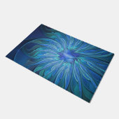 Paillasson Imaginaire Fleur Bleue Motif, Art Fractal Abstrait (Incliné)