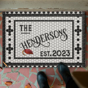 Paillasson Impression de carreaux hexagonaux Porte Mat person