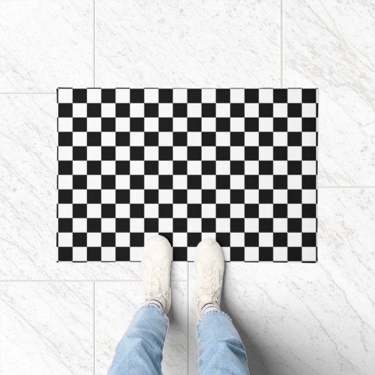 Paillasson Impression numérique des échecs noirs et blancs (Intérieur)