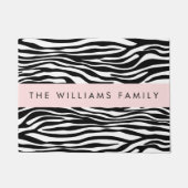 Paillasson Impression Zèbre, Grilles, Noir Et Blanc, Votre No (Devant)