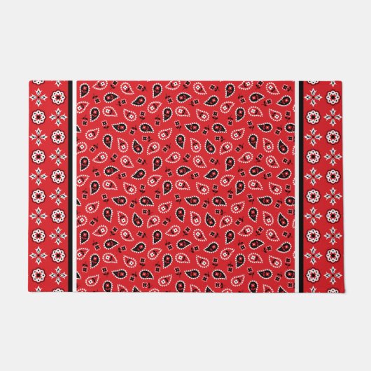 Paillasson Imprimés Boho Bandana Rouge (Devant)