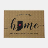 Paillasson Indiana Home State Personnalisé (Devant)