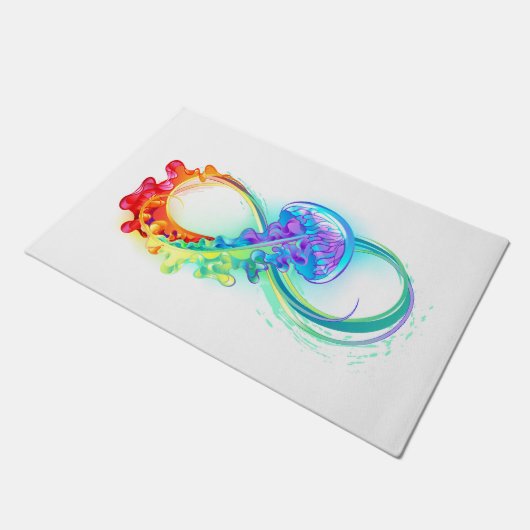Paillasson Infinité avec la méduse arc-en-ciel (Incliné)