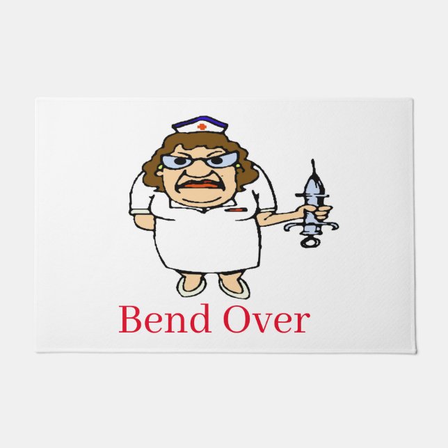 Paillasson Infirmière comique, ajouter du texte, personnalise (Devant)