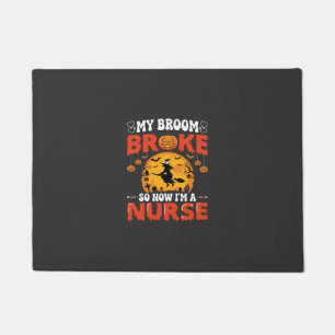 Paillasson Infirmière Halloween Balai Cassé Sorcière Graphiqu