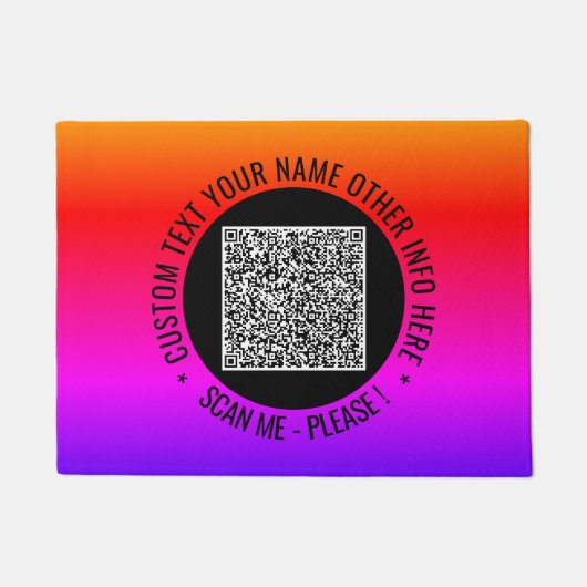 Paillasson Informations d'analyse de code QR et format de tex (Devant)