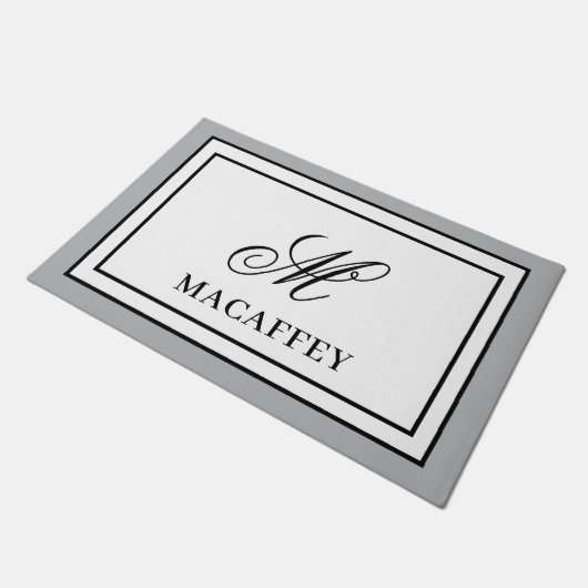 Paillasson Initiale de monogramme élégant (Incliné)