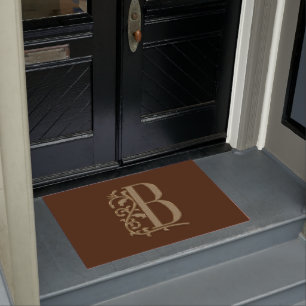 Paillasson Initiale élégante du monogramme B d'entrée sur 
