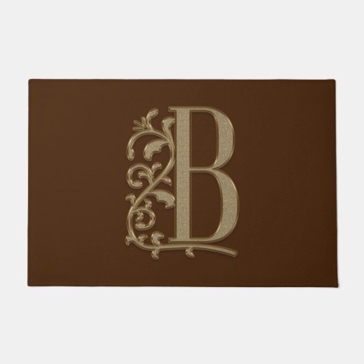 Paillasson Initiale élégante du monogramme B d'entrée sur le (Devant)