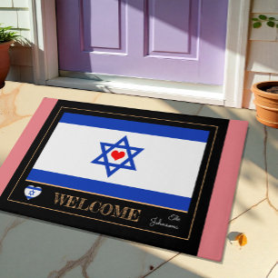Paillasson Israel & Israeli Flag house mats/sports Bienvenue