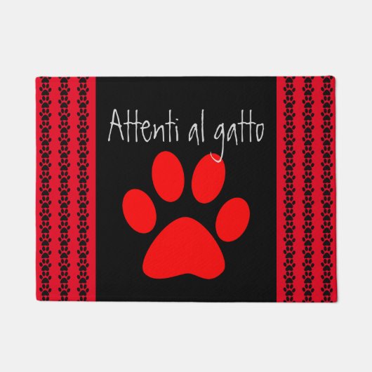 Paillasson Italien Méfiez-vous du Motif Cat Paw (Devant)